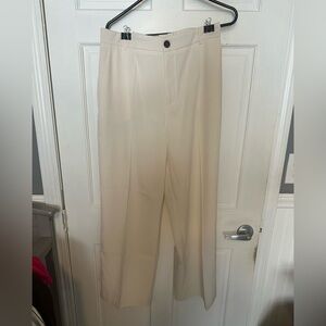 Chic Cream Wide Leg Women's Trousers